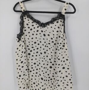 NWT BAR III Polka Dot Lace Trim Tank
